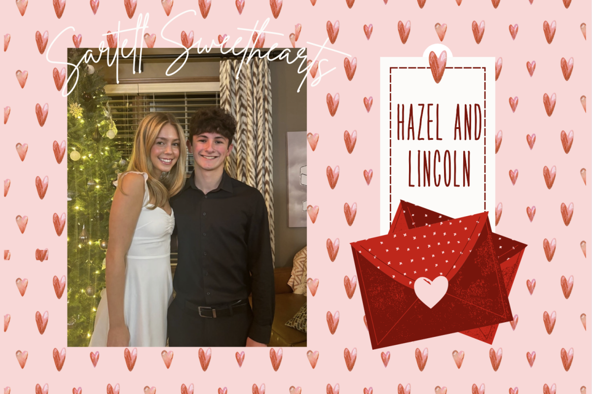 Hazel and Lincoln took a picture at winter formal this year. 